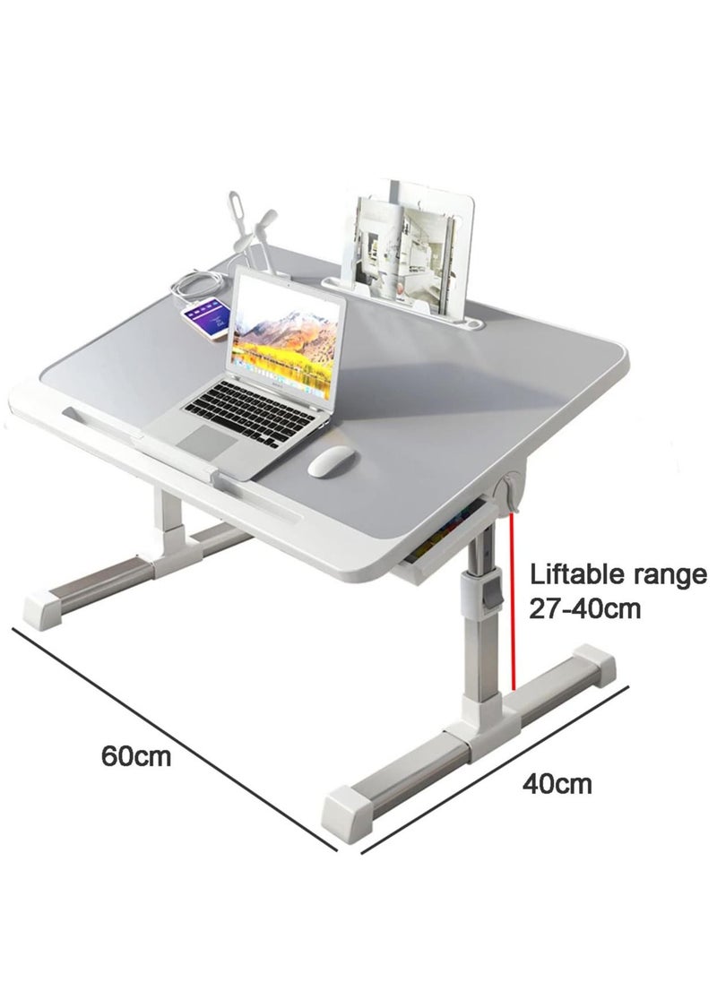 Arabest - Laptop Desk for Bed, Adjustable Laptop Bed Tray Table, Portable Lap Desks with USB Cooling Fan and Foldable Legs, Computer Tray Laptop Stand for Sofa Couch Floor (Brown) - Image 1
