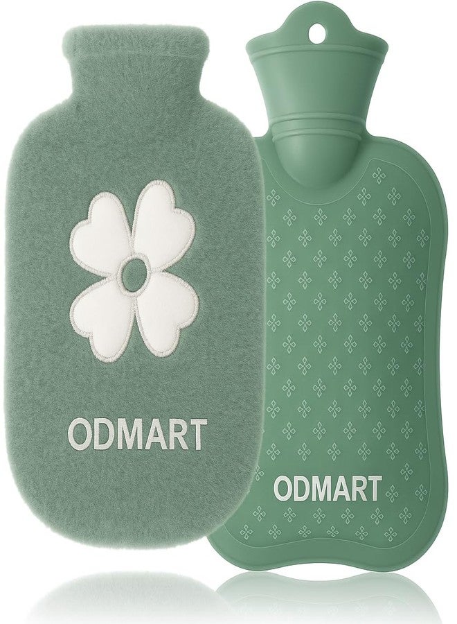 ODMART قربة ماء ساخن من أودمارت سعة 1000 مل بغطاء مخملي ناعم وتصميم زهور مطرز | زجاجة مطاطية قابلة لإعادة الاستخدام لتخفيف الآلام والتقلصات وتدفئة الجسم في الشتاء | مدفئ يد لطيف (متعدد الألوان) - Image 1