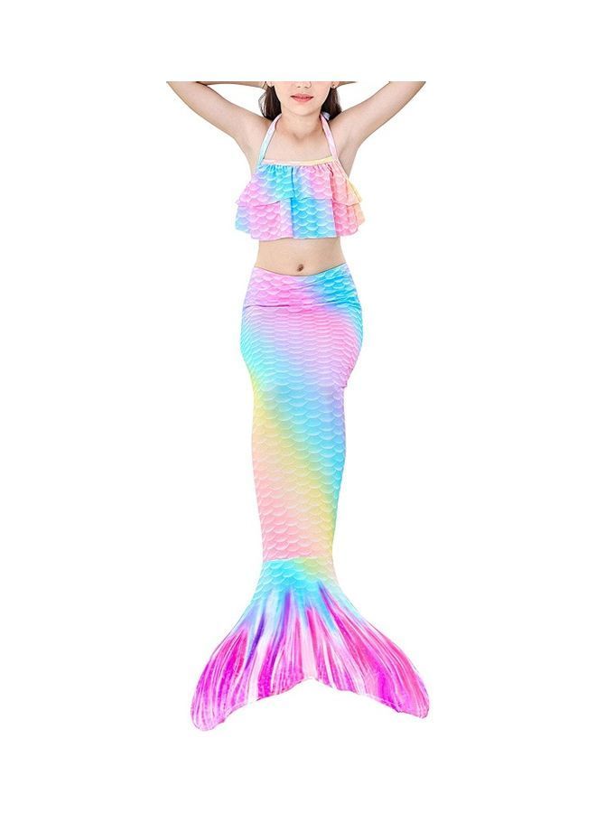 NIBEMINENT 3-Piece Mermaid Swimming Costume Set 110cm - Image 2