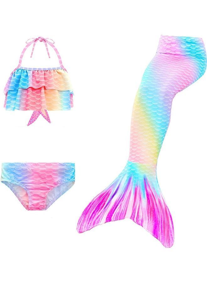 NIBEMINENT 3-Piece Mermaid Swimming Costume Set 110cm - Image 5