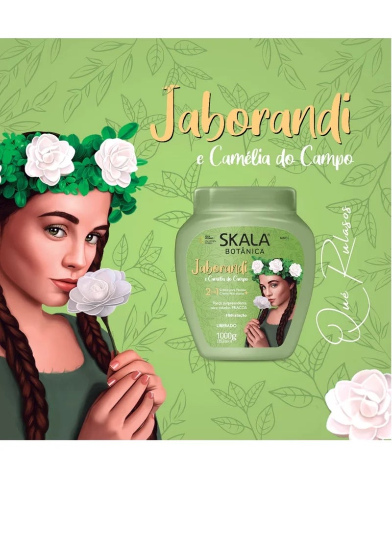 Scala Botanica 2 in 1 Hair Treatment Cream with Jaborandi Extract and Camellia Do Campo 100% Vegetarian Hair Treatment Cream with the ability to moisturize, soften and strengthen hair, prevent loss and nourish hair follicles 1000g pack