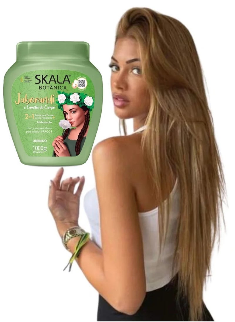 Scala Botanica 2 in 1 Hair Treatment Cream with Jaborandi Extract and Camellia Do Campo 100% Vegetarian Hair Treatment Cream with the ability to moisturize, soften and strengthen hair, prevent loss and nourish hair follicles 1000g pack