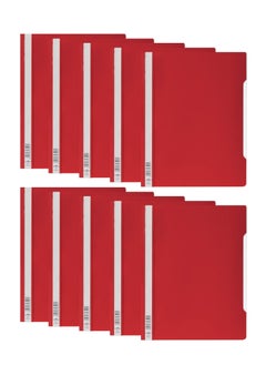 Durable 10-Piece Clear View Folder Red  - Image 1