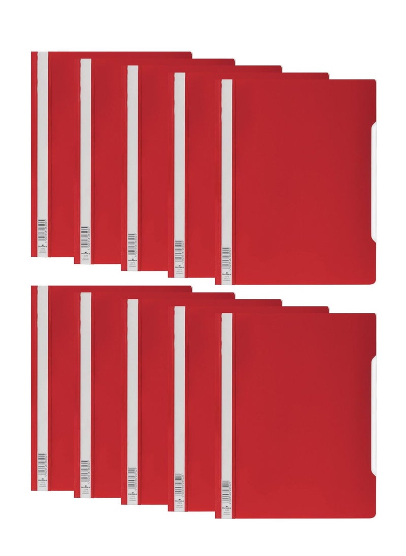 Durable - 10-Piece Clear View Folder Red - Image 1