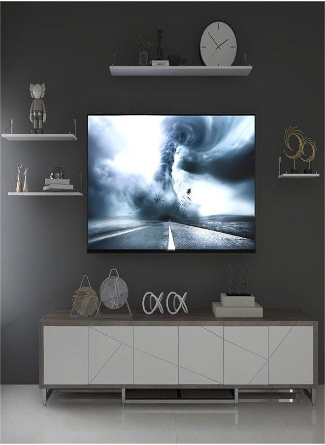 3-Piece Home Decor Shelf Set，Wall-mounted Wood Shelves,Wooden Shelf With Metal Brackets,With Installation Tools, White Shelf