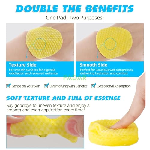 PADAR Turmeric & Kojic Acid Face Cleansing Foaming Pads for Dark Spots, Skin Brightening & Acne Prevention With Vitamin C, For All Skin Types (2 Pack (120 Pads)) - Image 4