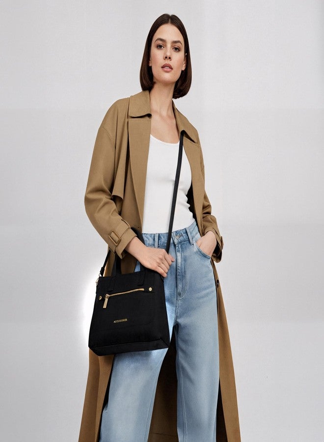 أكسيسورايز حقيبة كايلي النسائية السوداء من أكسسورايز لندن | حقيبة كتف صغيرة مقاومة للماء مع حزام كتف قابل للفصل | حقيبة يد أنيقة للاستخدام اليومي والسفر - Image 2