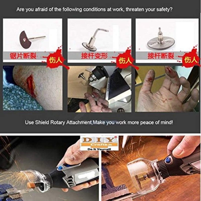 DIY Crafts Transparent Grinder Cover Grinder Cover Electric Grinder Cover Case Rotary Tool Shield Attachment Accessories DIY Tools for DIY Transparent Grinder Cover Grinder Cover - Image 3