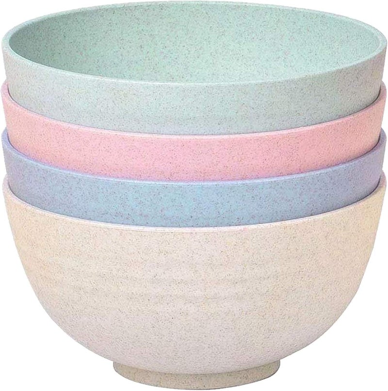 MOXWARE Wheat Straw Fiber Bowls - Mixing Bowl - Unbreakable Cereal Bowls - Lightweight and Microwave Safe Bowls - BPA Free - Bowls for Eating, Serving Oatmeal, Soup, Salad [Pack of 4] - 800ML - Image 1