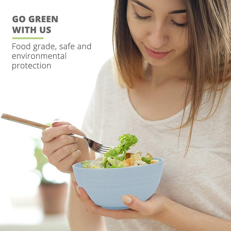 MOXWARE Wheat Straw Fiber Bowls - Mixing Bowl - Unbreakable Cereal Bowls - Lightweight and Microwave Safe Bowls - BPA Free - Bowls for Eating, Serving Oatmeal, Soup, Salad [Pack of 4] - 800ML - Image 4