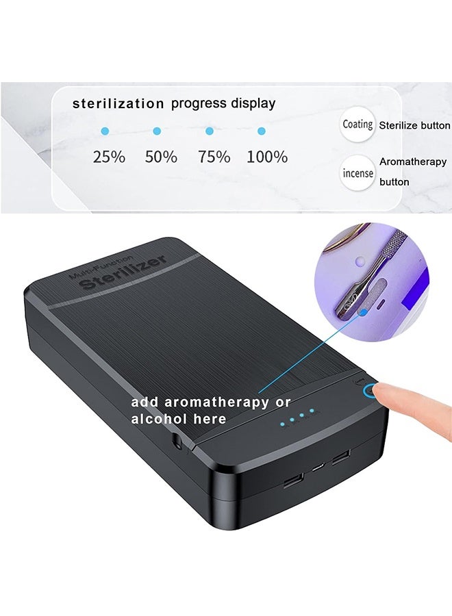 DAKS Portable USB Nail Tool Sterilizer with Blue Light – Fast 3‑5 Minute Bluetooth Box for Manicure Salon, Tattoo, Tweezers, Jewelry, Phone & Keys - Image 4