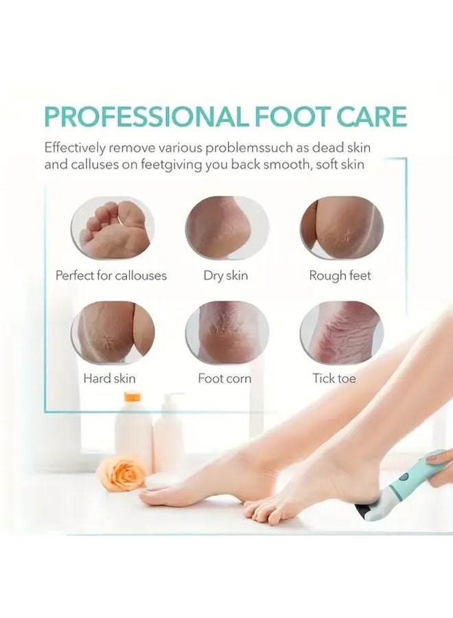 Green Electronic Foot Smoother USB Fast Charging Salon Quality Pedicure Tool - Image 3