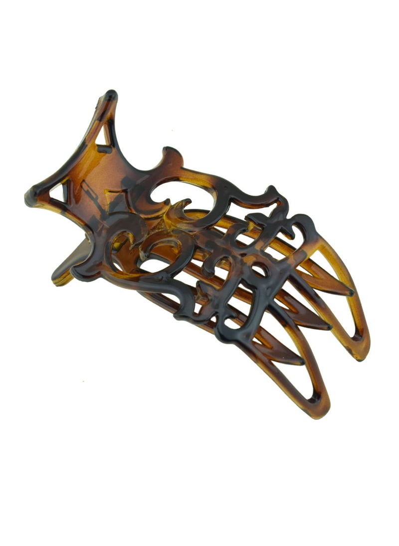 Parcelona Parcelona French Intricate Celluloid Small Shell Slide in Side Slider Hair Updo Claw for Fine Hair 