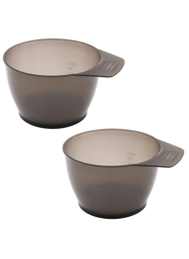 lasenersm lasenersm 2 Pieces Hair Color Bowl Hair Dye Bowl Hair Color Mixing Bowl Plastic Color Mixing Tint Bowl Hair Dye Bowl Applicator Bowl Hair Dyeing Coloring Tools for Home Salon, Transparent Black  - Image 1