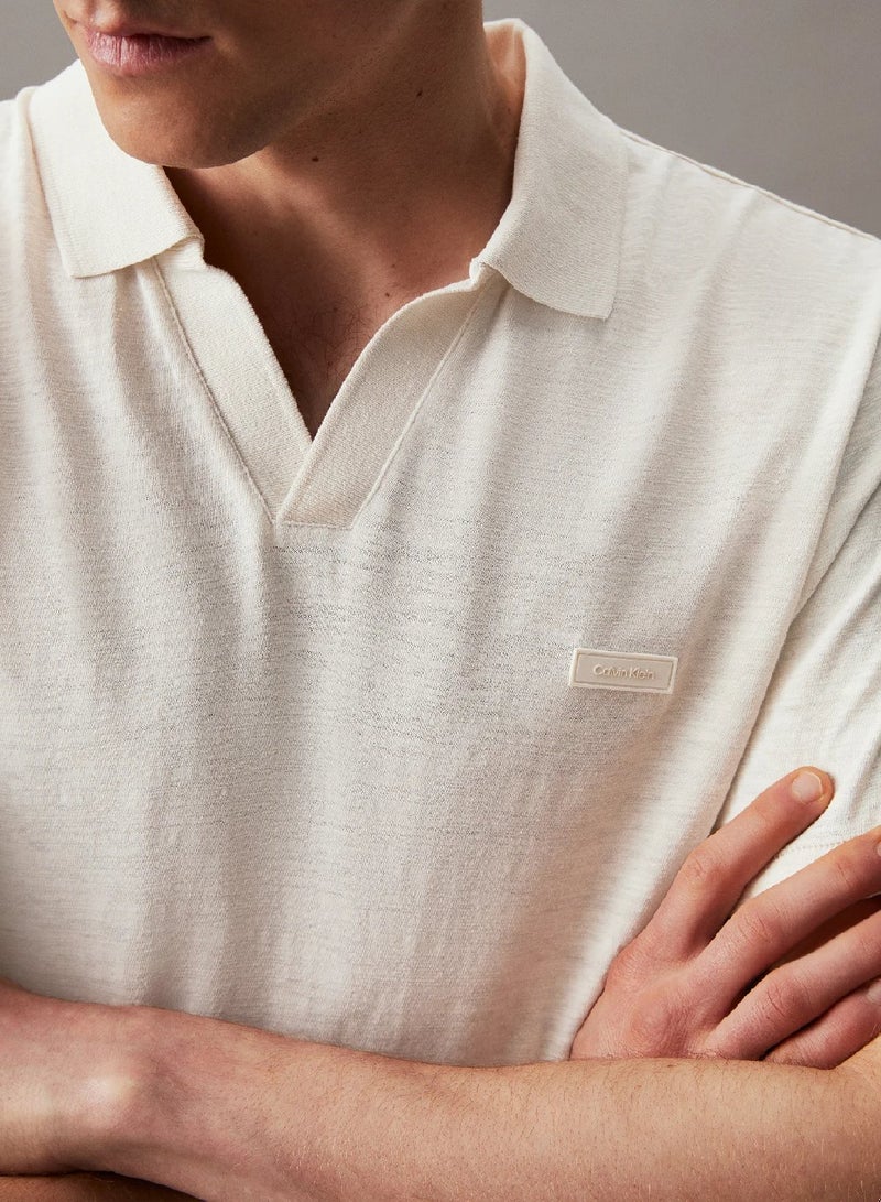 كالفن كلاين تيشرت بولو من القطن والكتان - Image 3