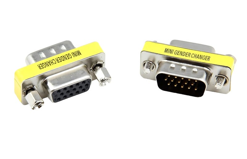 KNEUTRIX VGA SVGA HD15 Female to Male Mini Gender Changer Coupler Adapter (3 Pieces) VGA M/F - Image 5