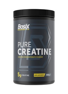 Basix Basix Creatine Monohydrate Powder 500g – Micronized & Unflavoured | Enhances Endurance, Increases Power & Supports Lean Muscle Growth (100 Servings)  - Image 1