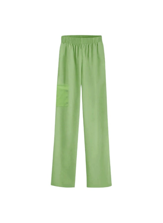 Loquat Womens Medical Scrubs Set Medical Uniform Long trousers Light Green - Image 1