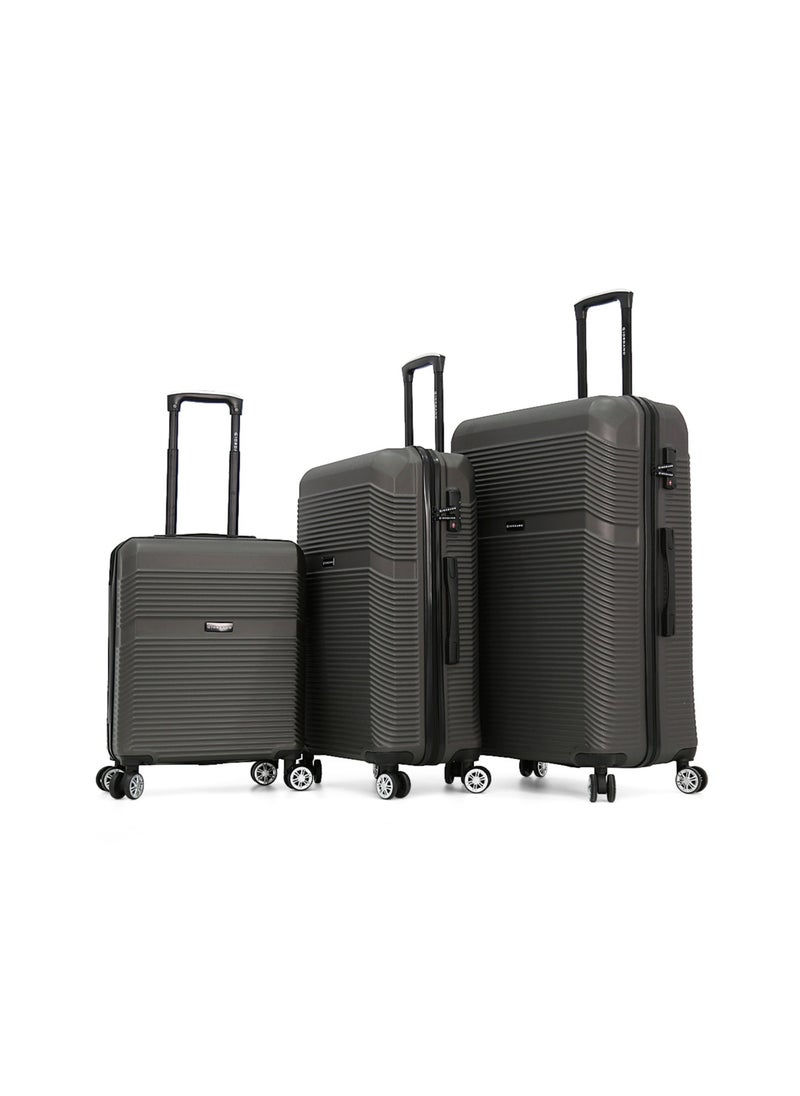 GIORDANO - Hardside Luggage Trolley Bag 3 Pieces Set,Grey (S-20",M-24",L-28") - Image 1