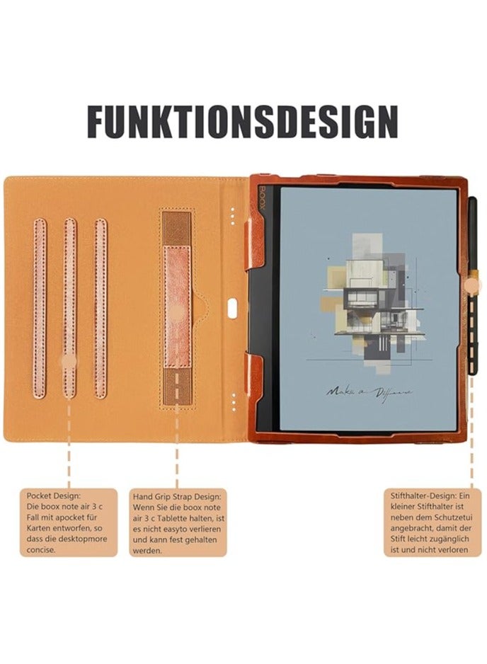 general Compatible with Onyx Boox Note Air 4 C 10.3" (2024) Case - PU Leather Case with Wrist Strap/Pen Holder and Automatic Sleep Wake-up for Boox Note Air4 C - Image 4