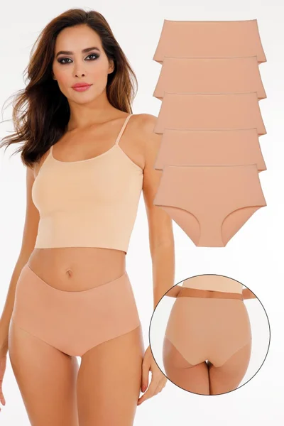 Sensu Women's High Waist Laser Cut (Elastic Waist) 5-Piece Panties Set - KTS2035 -5TEN