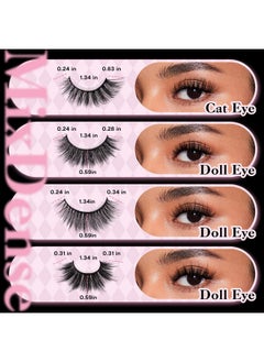 Calailis False Eyelashes Natural Look Fake Lashes 20 Pairs Wispy Fluffy False Lashes Faux Mink Fake Eyelashes Cat Eye Lashes Soft And Reusable Strip Lashes (Cv06)  - Image 4
