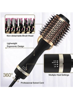 General Hair Dryer Brush Hot Air One-Step Hair Dryer Styler & Straightener Ladies | Ladies Hair Dryer & Straightener | Ladies One-Step Styler, 1000 Watts, Black  - Image 5