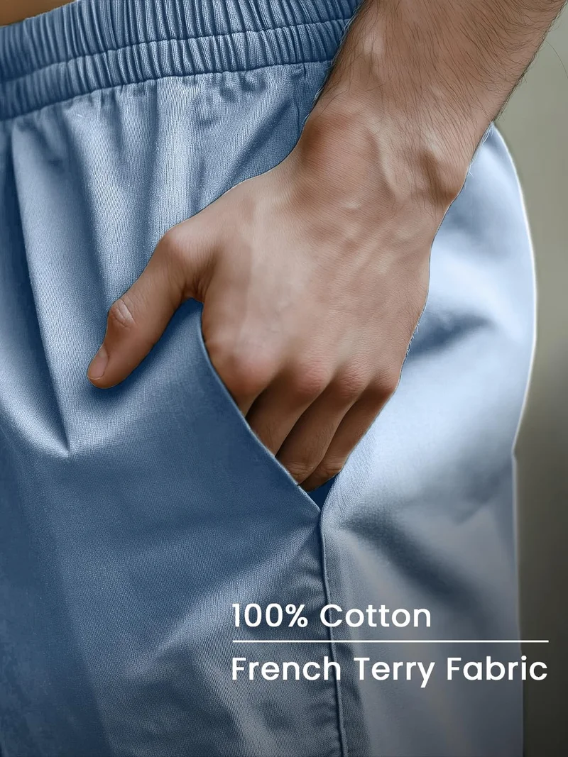 NOBERO Powder Blue Regular Fit Shorts for Men