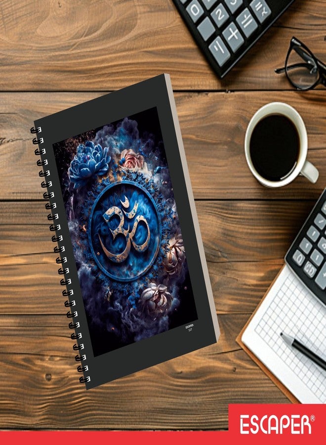 ESCAPER Shiv Ji Diary Student Notebooks, A5 Size, 160 Ruled Notebook Designer Office Diary For Executive, Gift, Note Taking, Notepad For Writing (1, Om) - Image 5