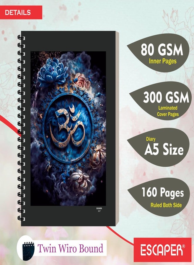 ESCAPER Shiv Ji Diary Student Notebooks, A5 Size, 160 Ruled Notebook Designer Office Diary For Executive, Gift, Note Taking, Notepad For Writing (1, Om) - Image 2