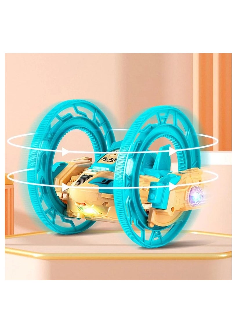 Rally Spaceship Shape Racing Car 360 Degree Rotation Flips with LED Lights and Fun Sounds for Kids Multicolor  - Image 4