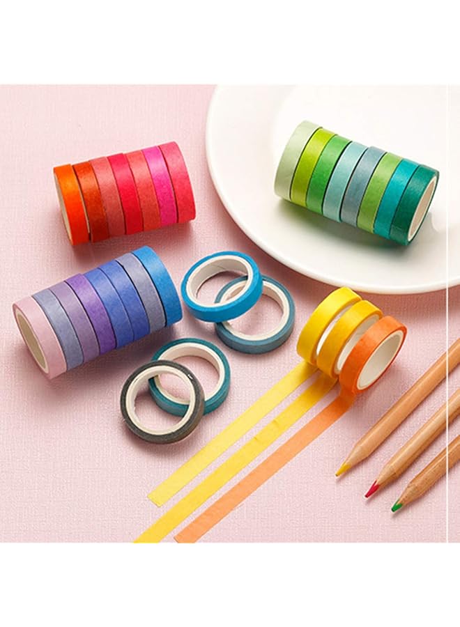 إيروريكس 60 لفة من أشرطة ورق واشي الأساسية بألوان نقية متنوعة، ملصقات أنيقة، شريط تغليف الهدايا، شريط ورق الحرف اليدوية، ديكور - Image 4
