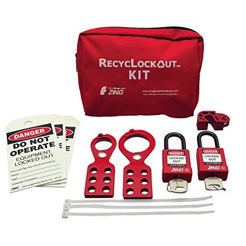 ZING Green Safety Products 7119 RecycLockout Lockout Tagout Kit, 11 Component, General Application - Image 5
