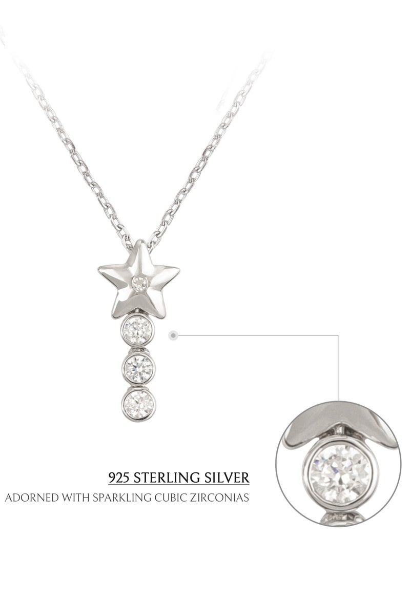 AWNL Star-drop Necklace for Women – Pendant with White Zirconia Gemstone and Sterling Silver, Middle East Exclusive Collection - Image 5