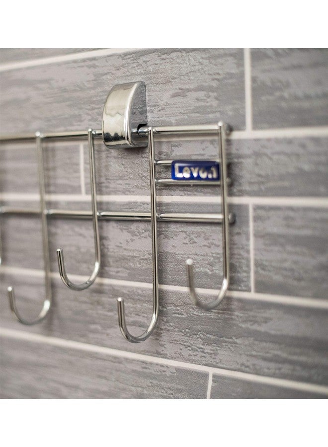 LEVON Stainless Steel Laddle Hook Rail | 9 Hooks Laddle Cradle for Kitchen | Multi-Level Hook Rail - Image 4