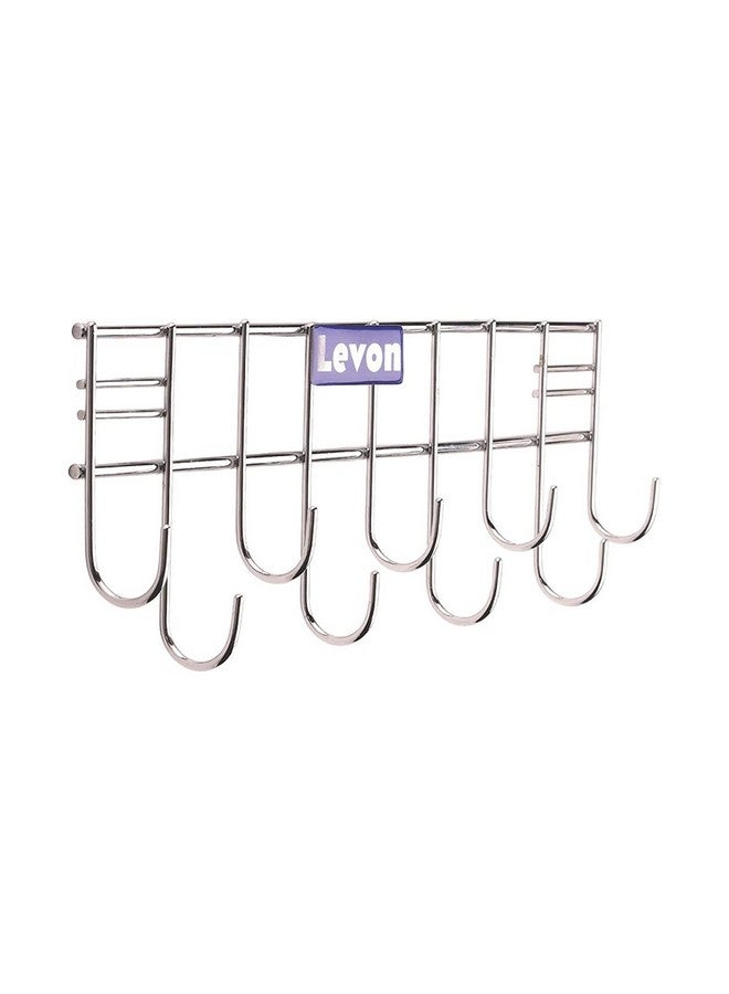 LEVON Stainless Steel Laddle Hook Rail | 9 Hooks Laddle Cradle for Kitchen | Multi-Level Hook Rail - Image 2