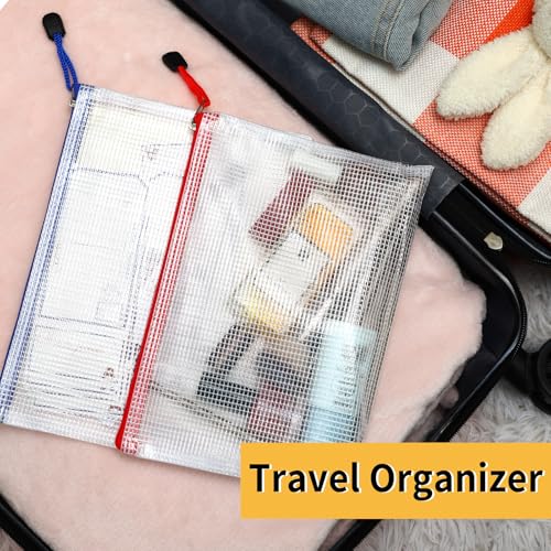 EOOUT 36pcs Pencil Pouch, Mesh Zipper Pouch Zipper Bags, 6x9 Inches Large Storage Bags for Organizing, 12 Colors Puzzle Bag Zipper File Bags for Office Supplies - Image 4