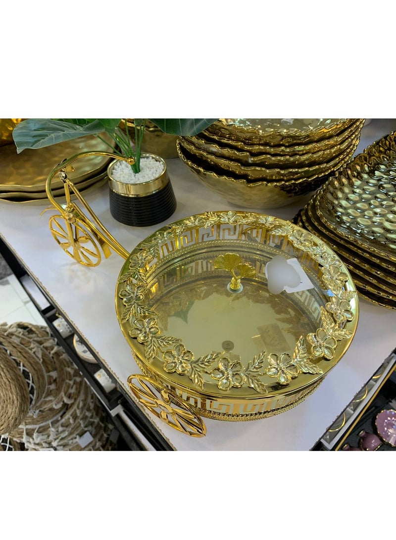 بنبونيرة معدن عجلة  ذهبي اللون روعه واناقه - Image 5