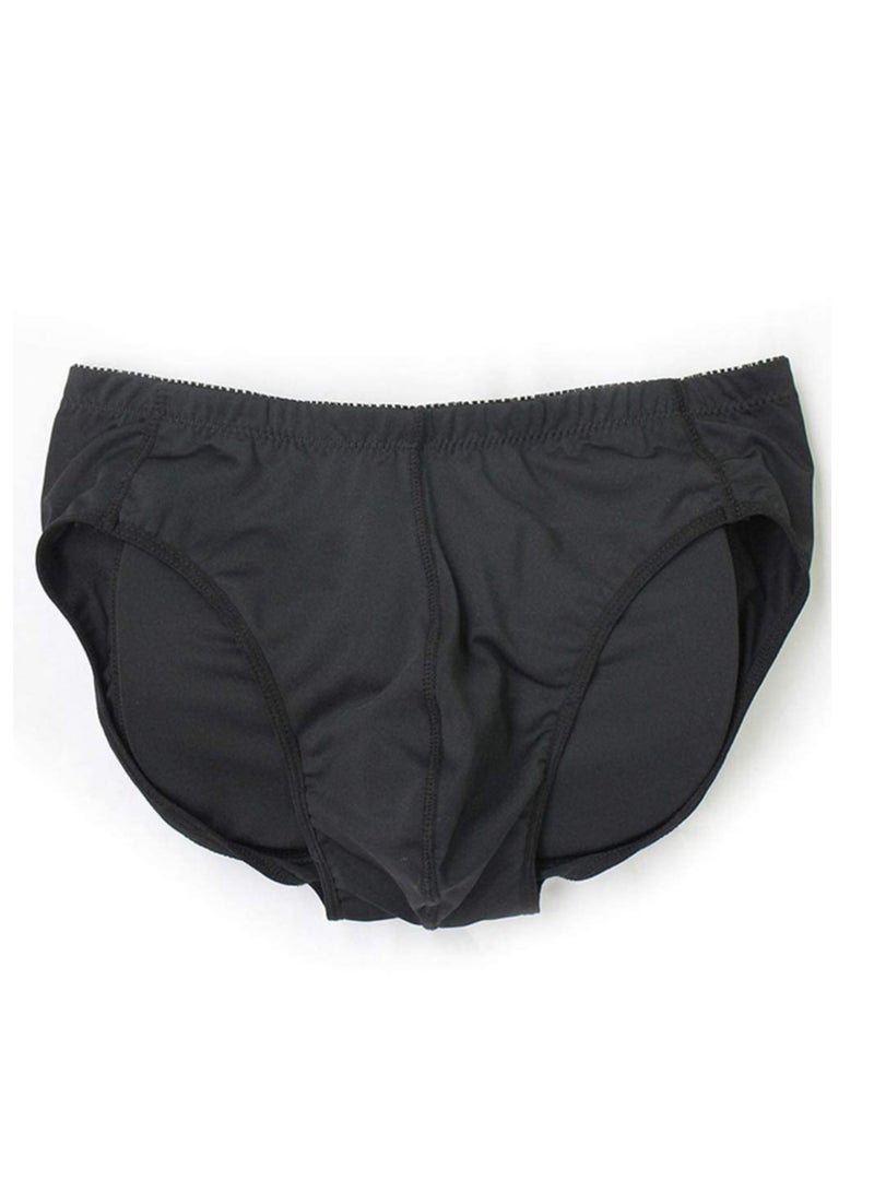 Zikra Men's Padded Boxer Lifter Underwear, Hip Enhancer Pads padded underwear, lift panties, body strengthening panties with front+rear hips (Color: Black, Size: XL) - Image 1