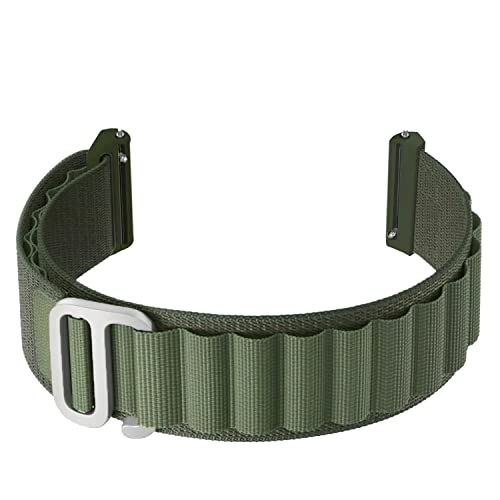 ACM Watch Strap Nylon Loop 22mm compatible with Noise Noisefit Halo Smartwatch Sports Hook Band Green - Image 3