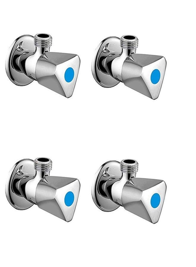 JAGGER Triangle Brass Disk Angle Cock for Bathroom Angle Valve for Bathroom Angle Wall for Bathroom Angle Cocke for wash Basin Brass Angle Valve for wash Basin with Free Flange and Teflon Tape Set 4 - Image 1