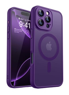ESCASE Magnetic Cover for iPhone 16 Max Pro 6.9 Inch, MagSafe Compatible, Full Camera Protection, Translucent Matte Slim Protective Shockproof Case, Purple  - Image 1