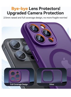 ESCASE Magnetic Cover for iPhone 16 Max Pro 6.9 Inch, MagSafe Compatible, Full Camera Protection, Translucent Matte Slim Protective Shockproof Case, Purple  - Image 3