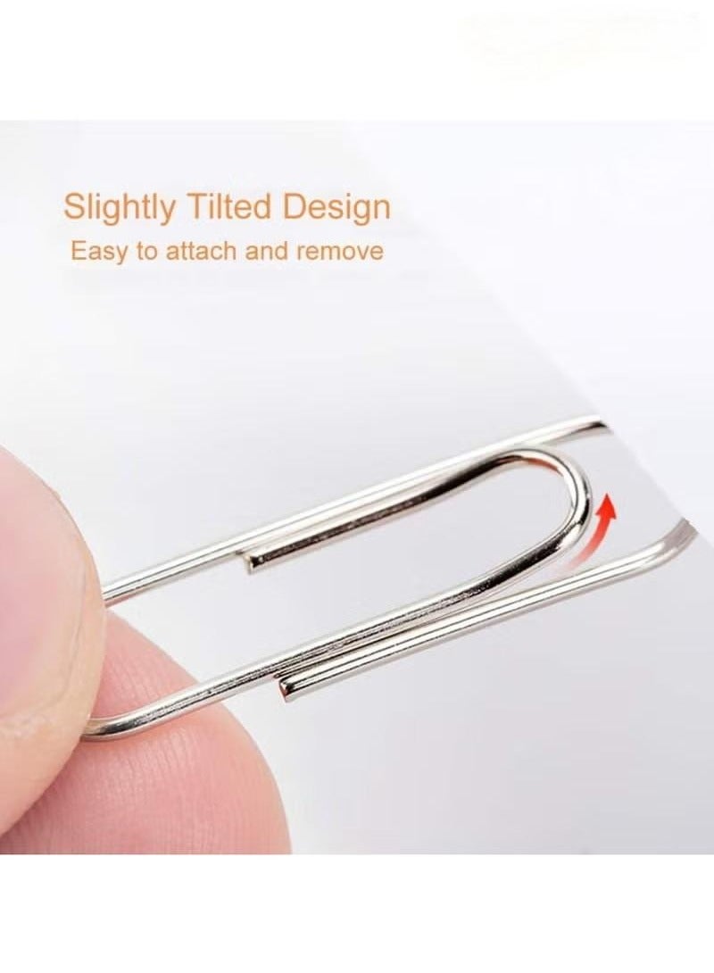 Deli 200 Pack 1.2 Inch/ 29mm Mini Metal Paper Clip Holder,Small Paperclips Smooth Paper Clip Box Metal Nickel Plated Paper Clip Large Office Suppliesfor Sheets Files, Office School (Silver) - Image 3