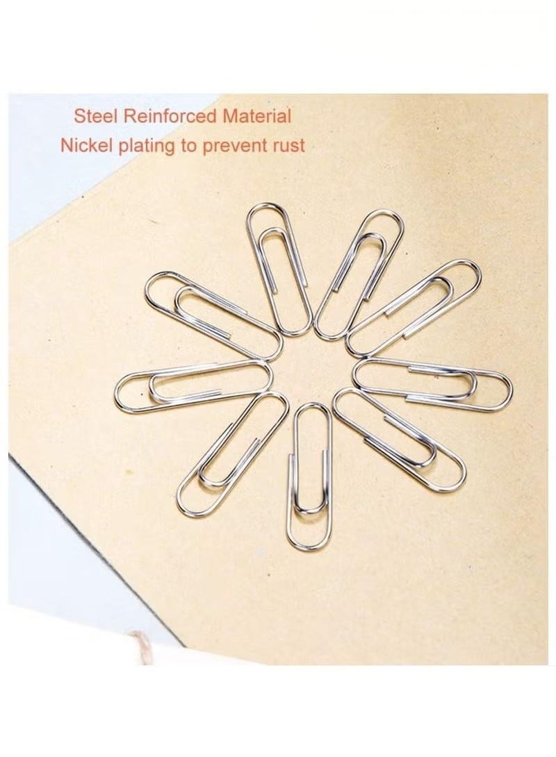 Deli 200 Pack 1.2 Inch/ 29mm Mini Metal Paper Clip Holder,Small Paperclips Smooth Paper Clip Box Metal Nickel Plated Paper Clip Large Office Suppliesfor Sheets Files, Office School (Silver) - Image 2