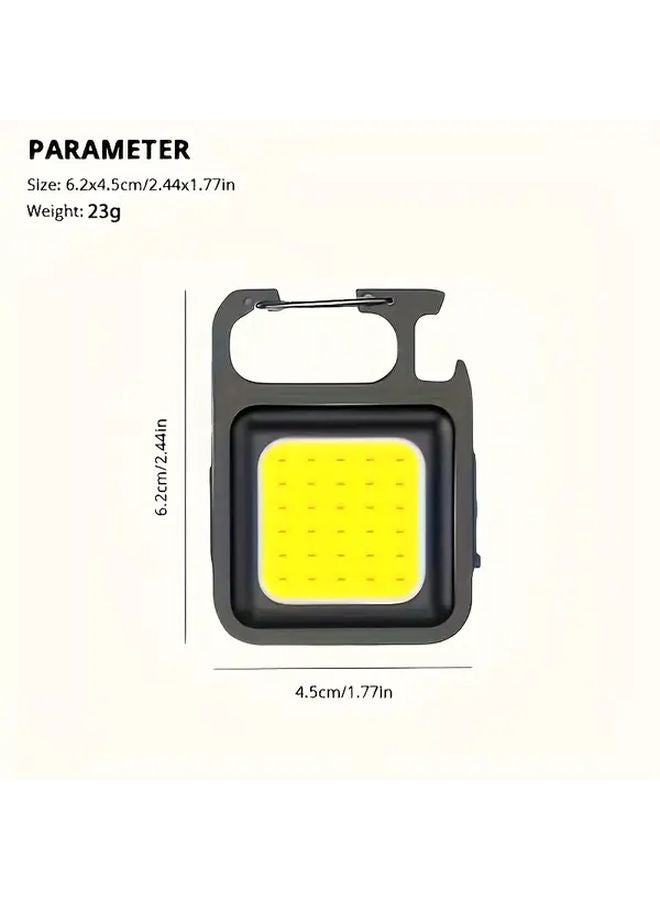 USB Rechargeable COB Keychain Light Black Mini LED Flashlight For Night Fishing - Image 4