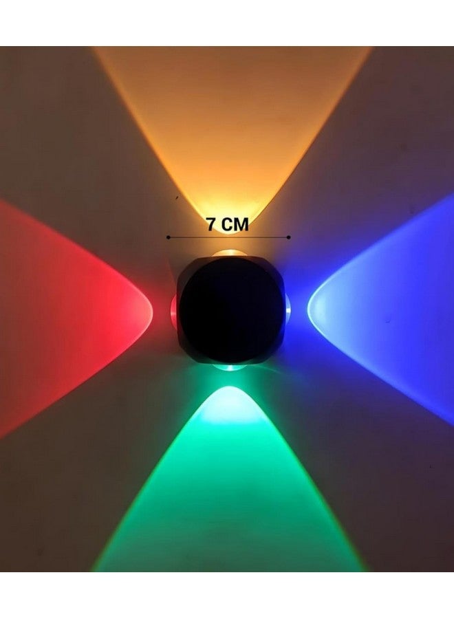 SEER® Wall Lights 4 Way Splitter Light RGB Indoor/Outdoor Waterproof Shockproof IP65 Exterior Wall Aluminum Casting Up Down 4 Way Outdoor Round LED Wall (Black, RED+Green+Blue) Light - Image 2