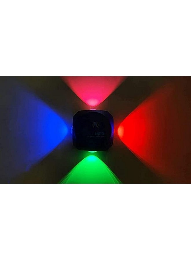 SEER® Wall Lights 4 Way Splitter Light RGB Indoor/Outdoor Waterproof Shockproof IP65 Exterior Wall Aluminum Casting Up Down 4 Way Outdoor Round LED Wall (Black, RED+Green+Blue) Light - Image 3