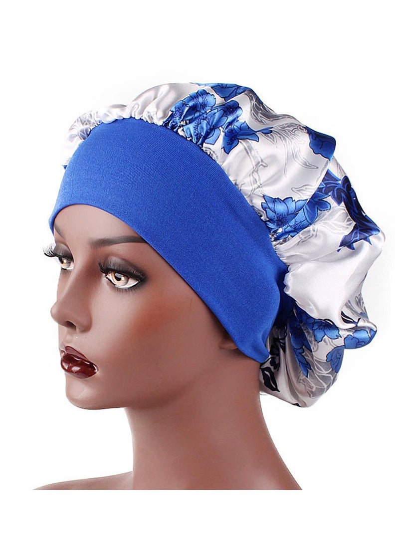 Wide Band Satin Cap Elastic Sleep Stain Bonnet Soft Night Sleeping Hat For Women - Image 2