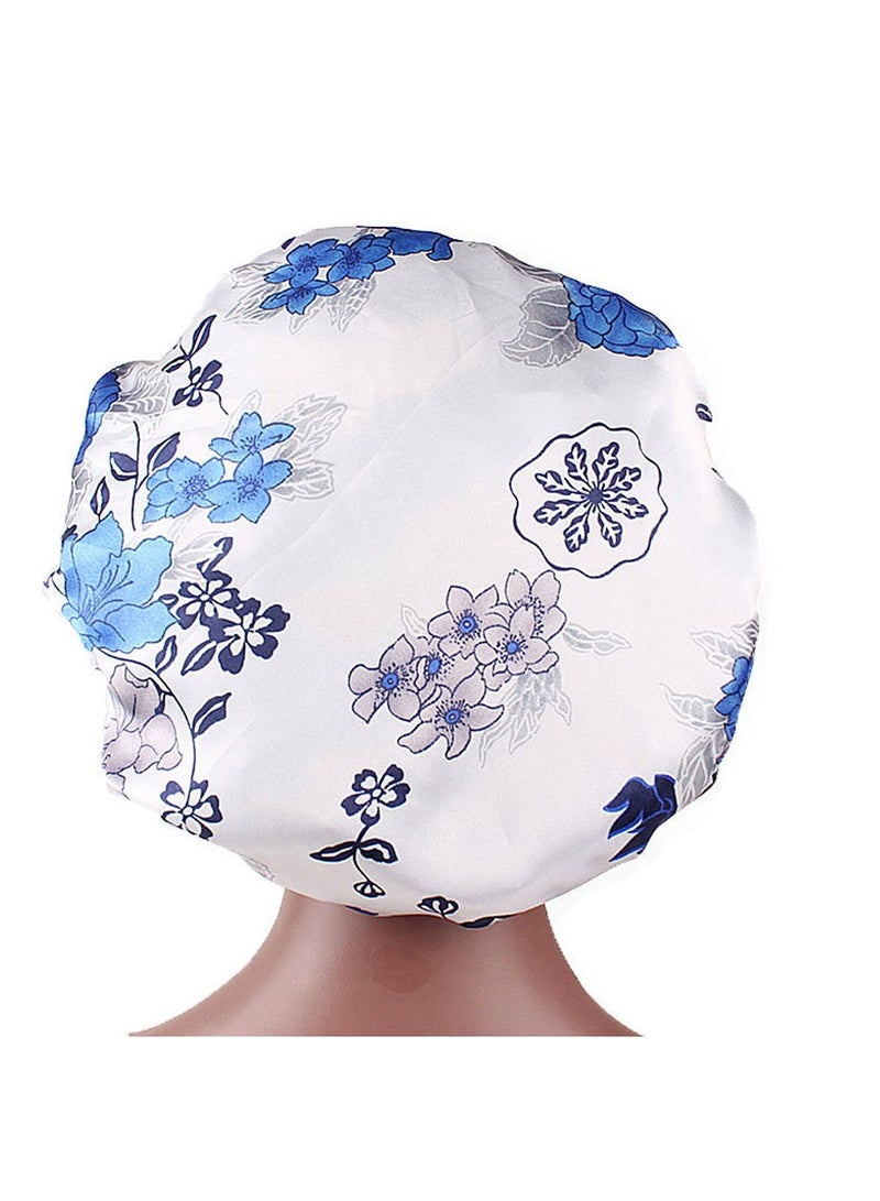Wide Band Satin Cap Elastic Sleep Stain Bonnet Soft Night Sleeping Hat For Women - Image 3